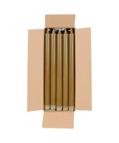 Kronelys, MØRK OLIVEN GRØN, 30 cm., 100% ren stearin (20 stk.)