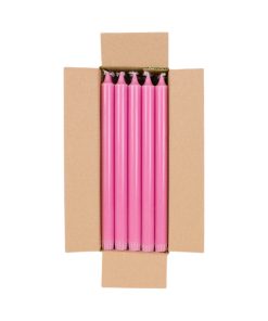 20 styk pink farvede kronelys på 29 centimeter i 100% ren stearin til lysestager og fester