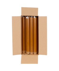 Kronelys m/flad top, KAMEL BRUN, 24 cm., 100% ren stearin (18 stk.)