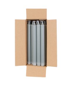 Tafelkerze, DUNKLER EUKALYPTUS, 24 cm, 100% reines Stearin (18 Stk.)