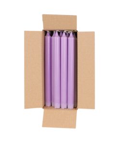 Kronelys, AMETYST LILLA, 24 cm., 100% ren stearin (18 stk.)