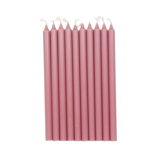 Kertelys, gammel rosa, 1,2 x 20 cm., 100% stearin (10 stk.)