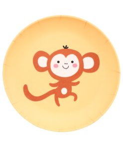 Tallerken med abe, melamin, 21 cm