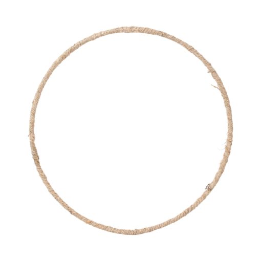 Metallring, Kranz bedeckt mit Naturschnur, 25 cm.