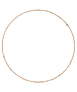 Metalring, krans belagt med natursnor, 35 cm.