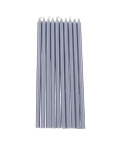 Tafelkerze, mausgrau, 1,2 x 30 cm, 100% reines Stearin (10 Stk.)