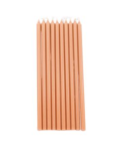 Kertelys, nougat, 1,2 x 30 cm, 100% ren stearin (10 stk.)