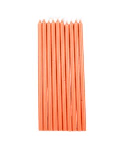 Kertelys, løvfalds orange, 1,2 x 30 cm, 100% ren stearin (10 stk.)