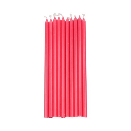 Kertelys, mørk cerise, 1,2 x 30 cm., 100% stearin (10 stk.)