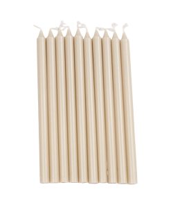 Kertelys, beige, 1,2 x 20 cm., 100% ren stearin (10 stk.)