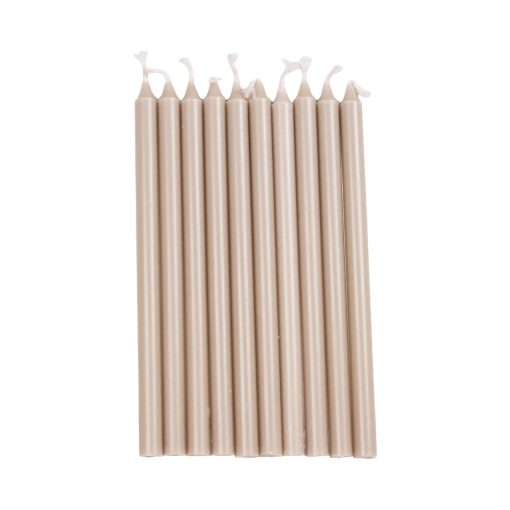 Kertelys, mørk beige, 1,2 x 20 cm., 100% stearin (10 stk.)