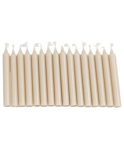 Tafelkerze, beige, 1,2 x 10 cm., 100% reines Stearin (16 Stk.)