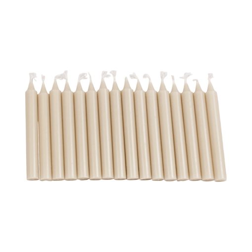 Kertelys, beige, 1,2 x 10 cm., 100% stearin (16 stk.)