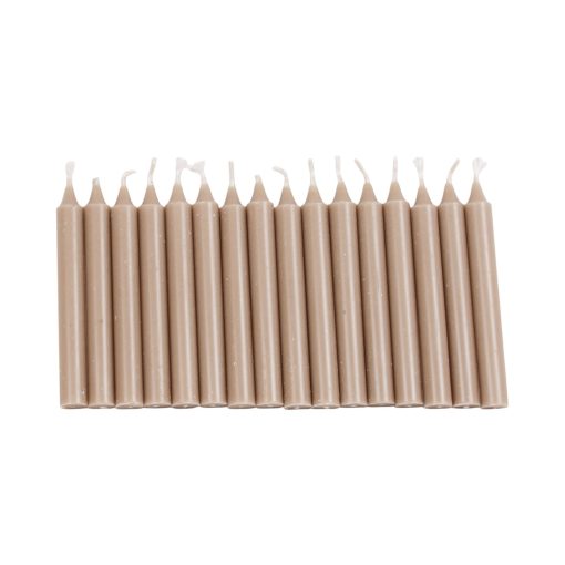 Kertelys, mørk sand, 1,2 x 10 cm., 100% stearin (16 stk.)
