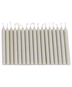 Kertelys, lys støvgrøn, 1,2 x 12 cm., 100% ren stearin (16 stk.)