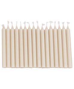 Kertelys, beige, 1,2 x 12 cm., 100% ren stearin (16 stk.)
