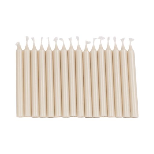 Kertelys, beige, 1,2 x 12 cm., 100% stearin (16 stk.)