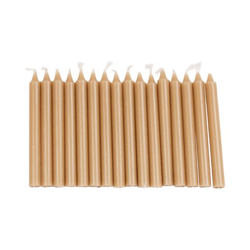 Kertelys, sandbrun, 1,2 x 12 cm., 100% stearin (16 stk.)