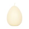 Eiförmige Kerze, durchgefärbt cremefarben, 8 cm.