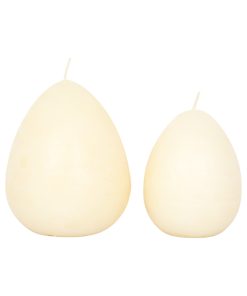 Alternative view of Eiförmige Kerze, durchgefärbt cremefarben, 8 cm.