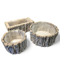 Alternative view of Kurv, rund skjuler i hvid naturbark. Diameter 15 cm.