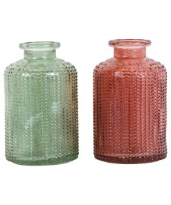 Alternative view of Glasvase med mønster, rosa, 10 cm