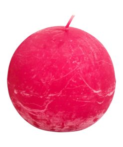 pink farvet kuglelys med en diameter på 7,5 centimeter pakket ind i cellofanpose så den er fin som værtindegave