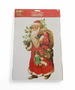 Vinylaufkleber mit Weihnachtsmann mit Weihnachtsbaum. 21 x 29 cm.