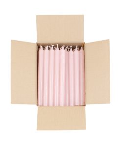 48 styk dusty rosa farvede stagelys på 25 centimeter