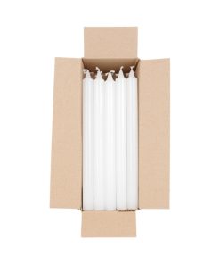 Rustikk stakelys, HVIT, 28 cm. (20 stk.)