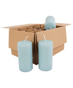 Blockkerze, grau-grüne Mistel, 5,8 x 11,5 cm (12 Stk.)