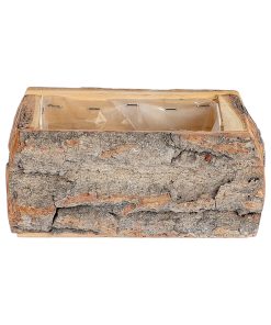 Plantepotte i cedertræ m/plast indsats, 20 x 12 x 9 cm,