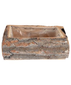 Plantepotte i cedertræ m/plast indsats, 23 x 14 x 8 cm,