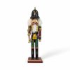 Nøddeknækker figur med trompet 25 cm. høj. Unikt julepynt i træ