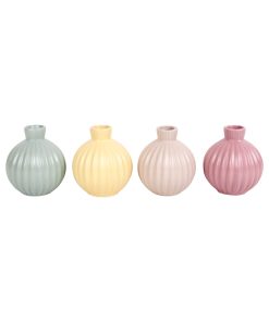 Alternative view of Vase med riller, beige, 8 cm høj