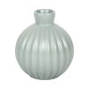 Vase mit Rillen, grün, 8 cm hoch