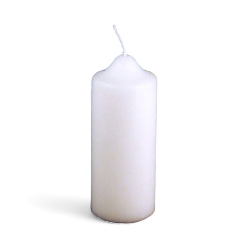 Stearinlys hvid 4 x 10 cm. - billige bloklys til adventskrans