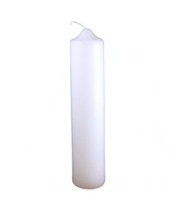 Hvid bloklys diam. 4 cm. Højde 18 cm. Flot stearinlys