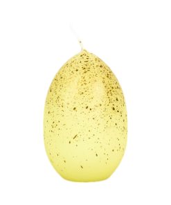 smukt lys gult ø 6,5 centimeter æggelys med guldstænk til påske eller guldfesten