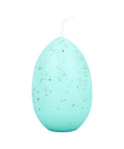 smukt mintgrønt ø 6,5 centimeter æggelys med guldstænk til påske eller guldfesten