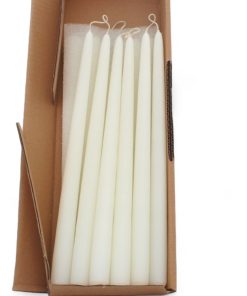 HVIDE stagelys, dyppede stearinlys 30 cm. - 12 stk.