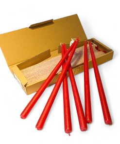 ROTE Stabkerzen, getauchte Kerzen 40 cm. - 12 Stk.