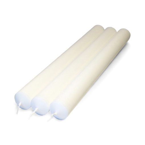Stearinlys i 100% ren stearin Ø 3 cm. 30 cm. 3 stk. hvide jættelys - Billede 3