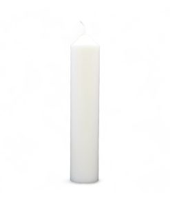 Bloklys Piet Hein hvid i 100% ren stearin 5 x 25 cm.