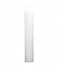 Bloklys Piet Hein hvid i 100% ren stearin Ø5 x 30 cm.
