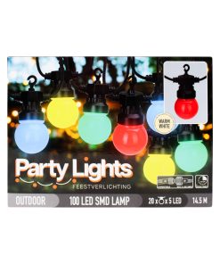 Alternative view of Party Lichterkette mit 20 Glühbirnen, mehrfarbig, 14,5 m.