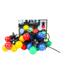 multifarvet lyskæde med 20 pærer og 100led i 4 varme farver