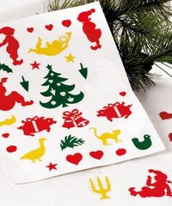 Julefigurer i vinyl  - gammeldags til vinduer TILBUD