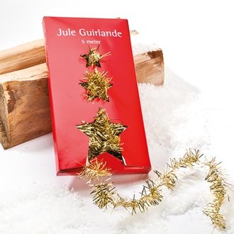 Lametta-Girlande GOLD 5 m lang - Weihnachtsbaumschmuck