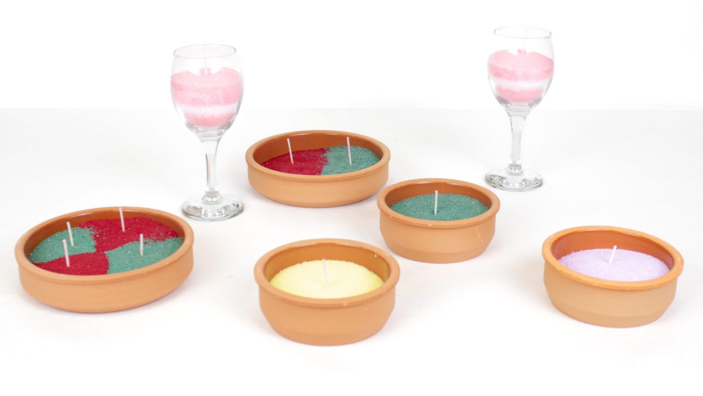 Lav hjemmelavede stearinlys med stearinpulver